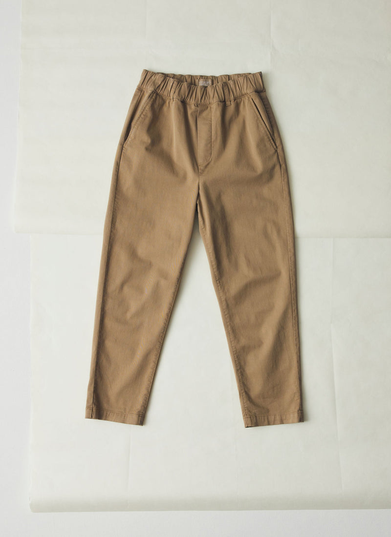 Gabi Cotton Pull On Trousers | Ash Brown