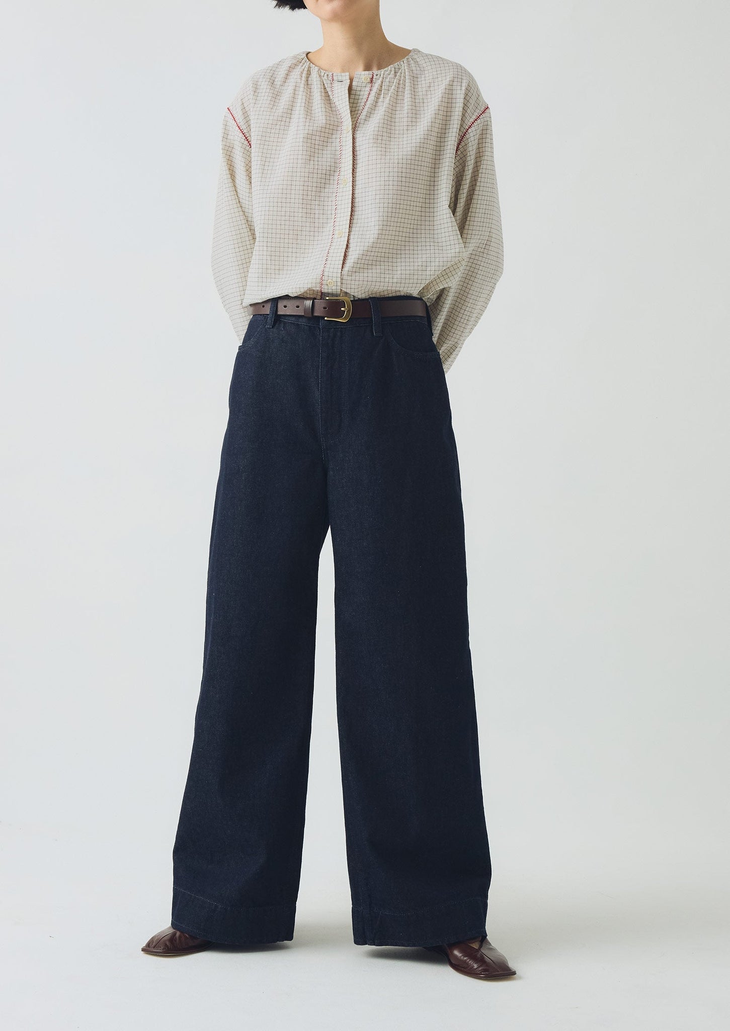 Wide Leg Denim Trousers | Indigo