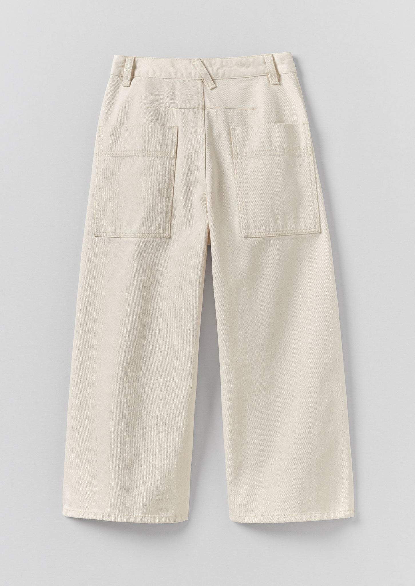 Relaxed Wide Leg Denim Trousers | Ecru