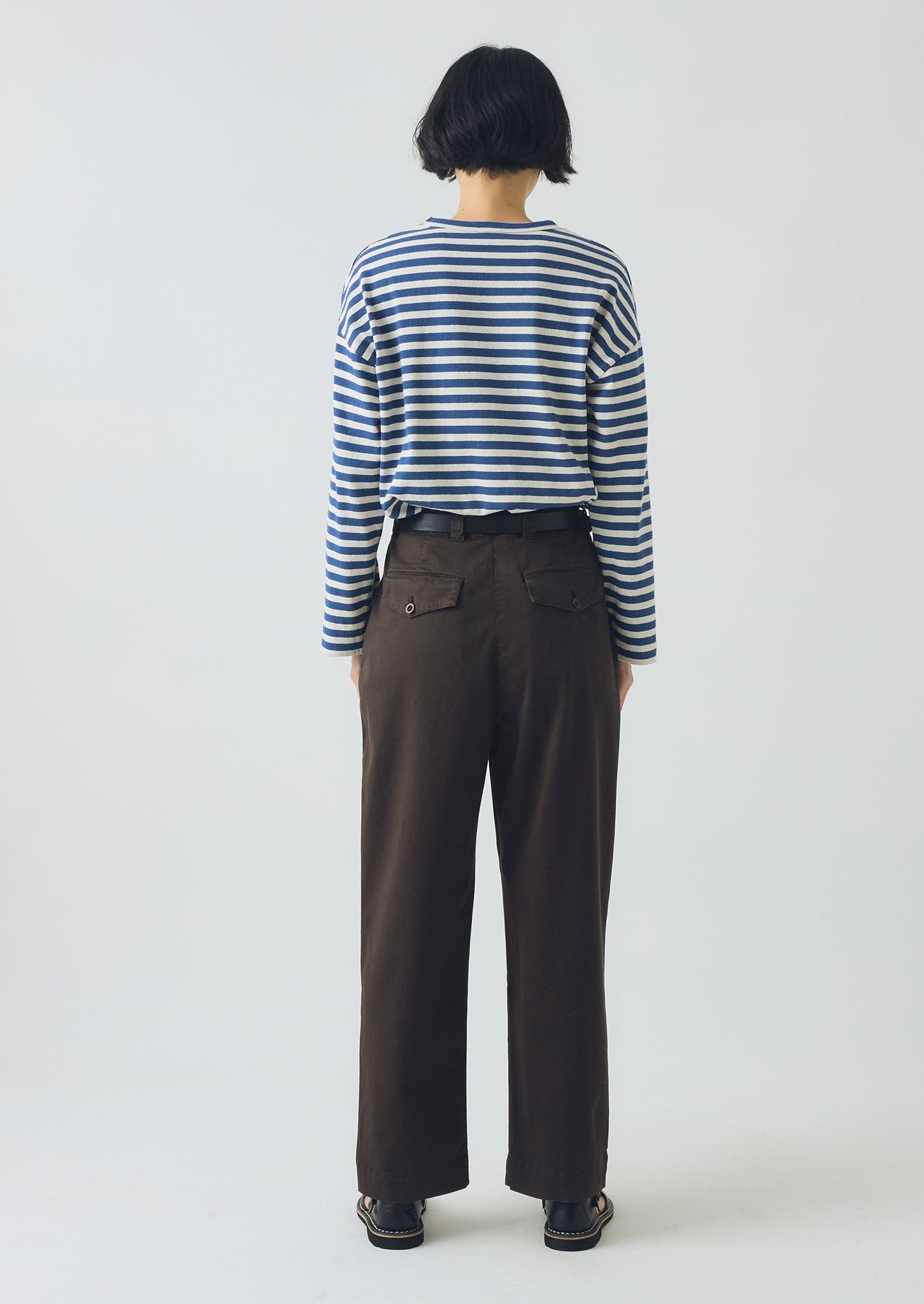 Cotton Pleat Front Trousers | Mocha Brown