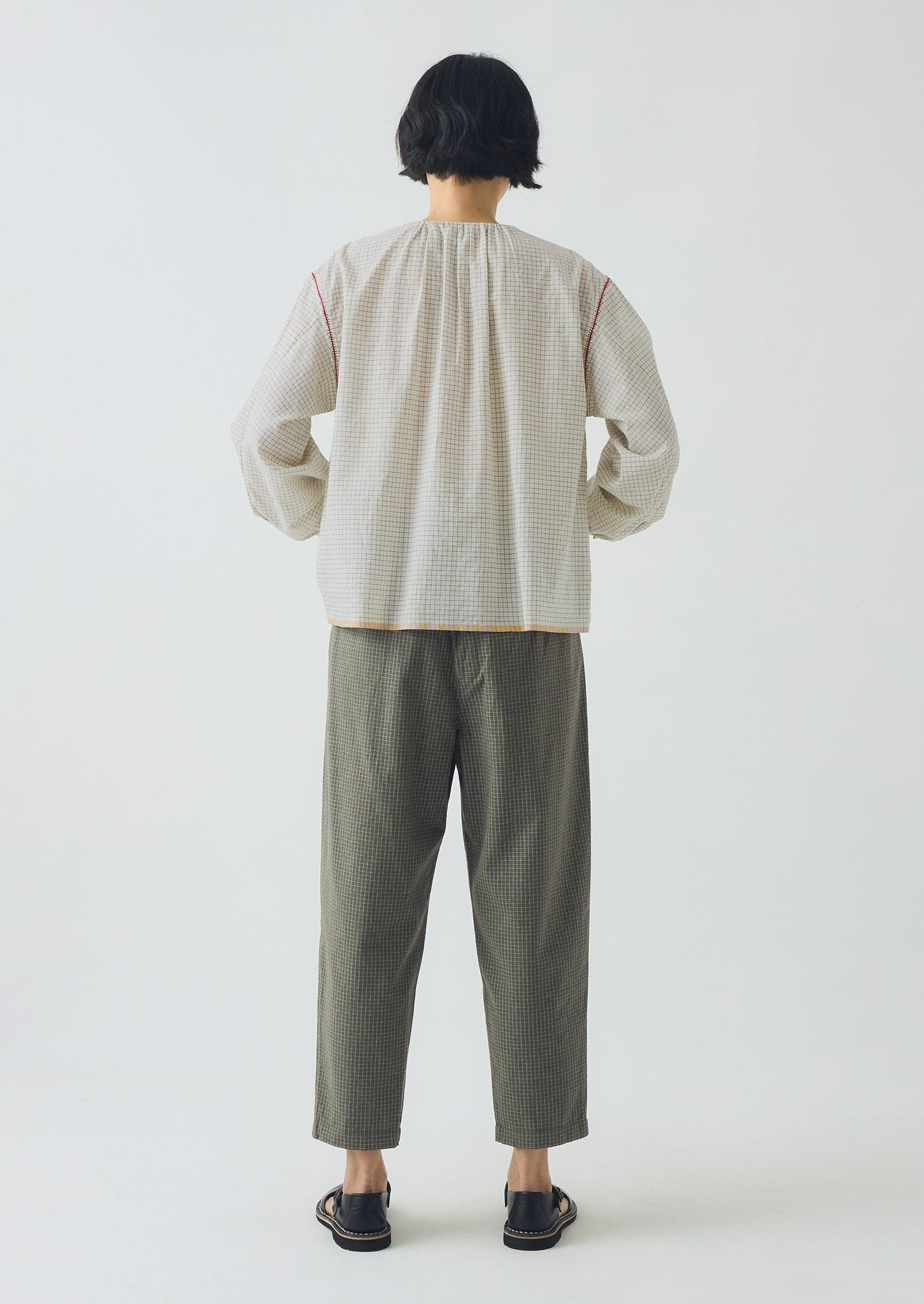 Alix Pixel Check Trousers | Matcha Green