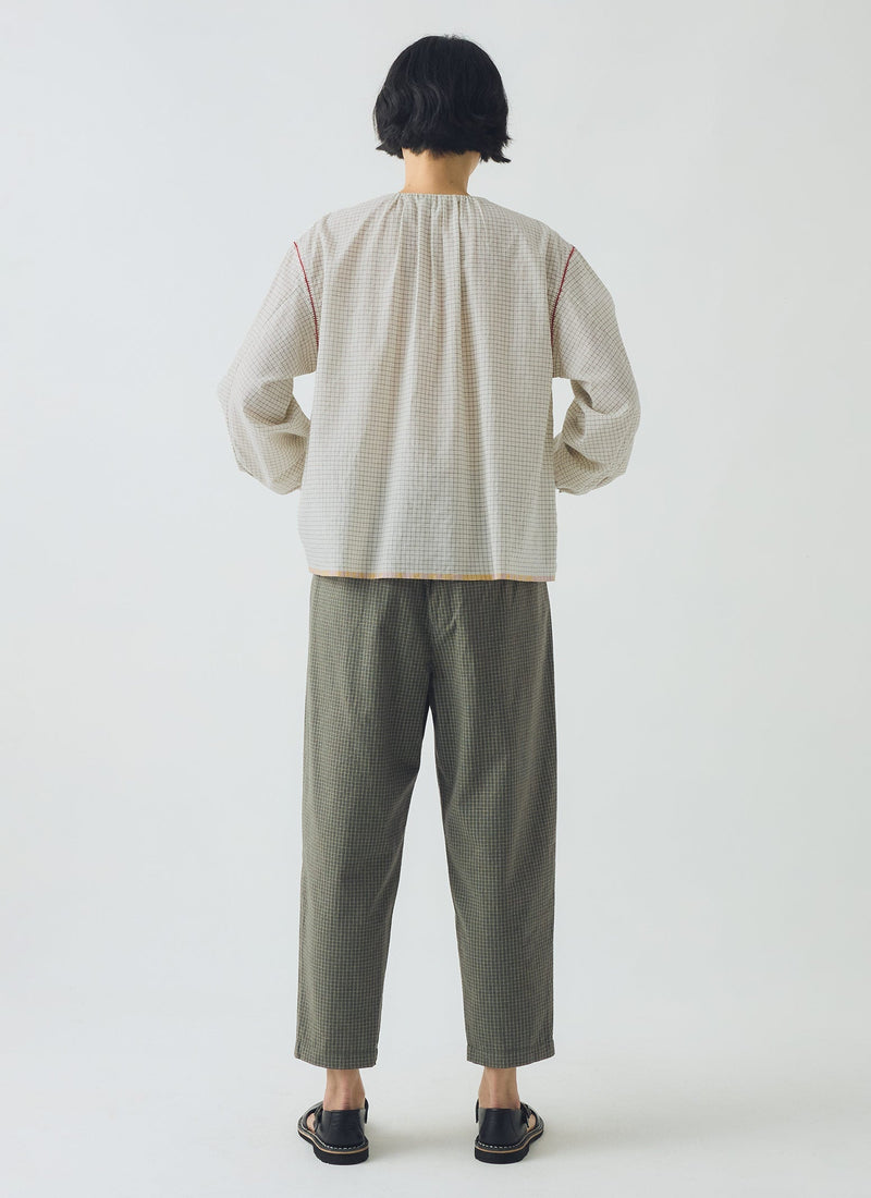 Alix Pixel Check Trousers | Matcha Green