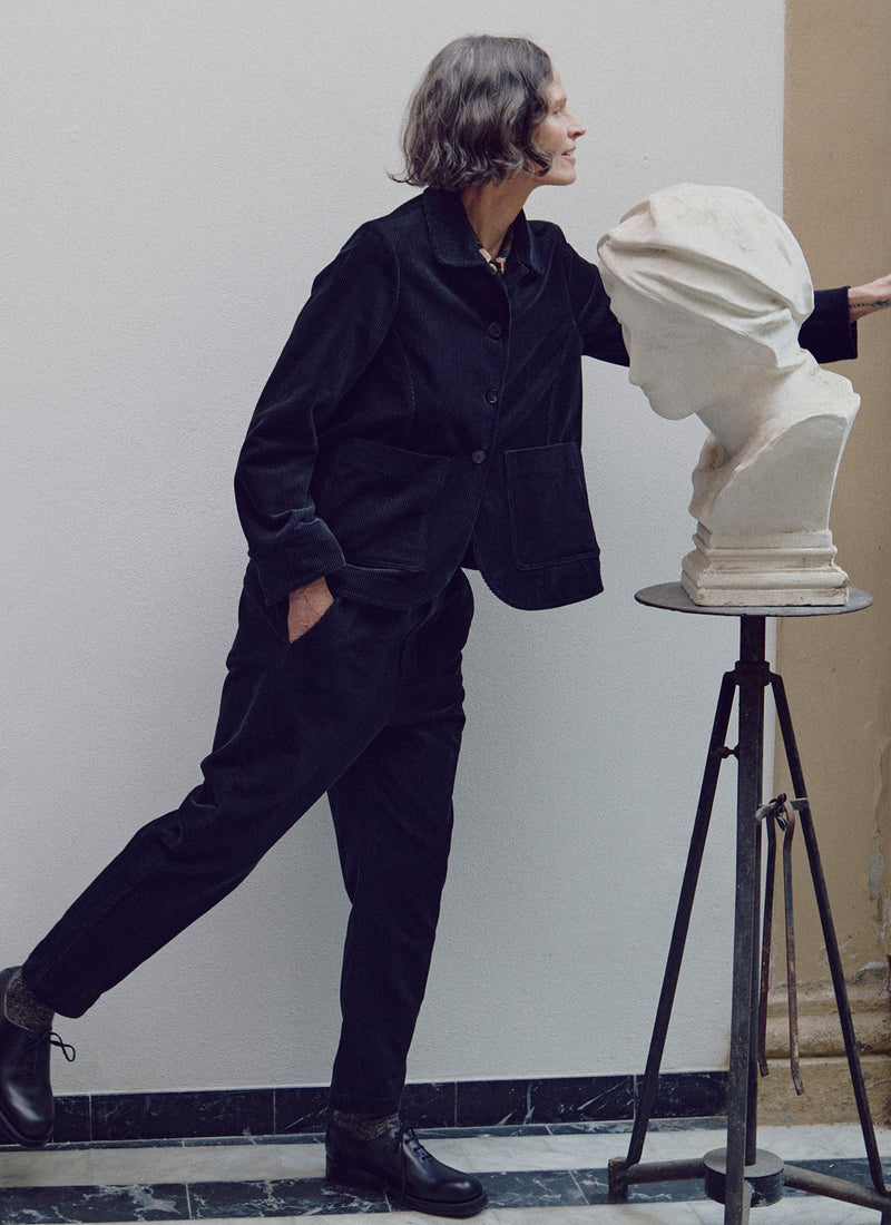 Gabi Cord Pull On Trousers | Anthracite