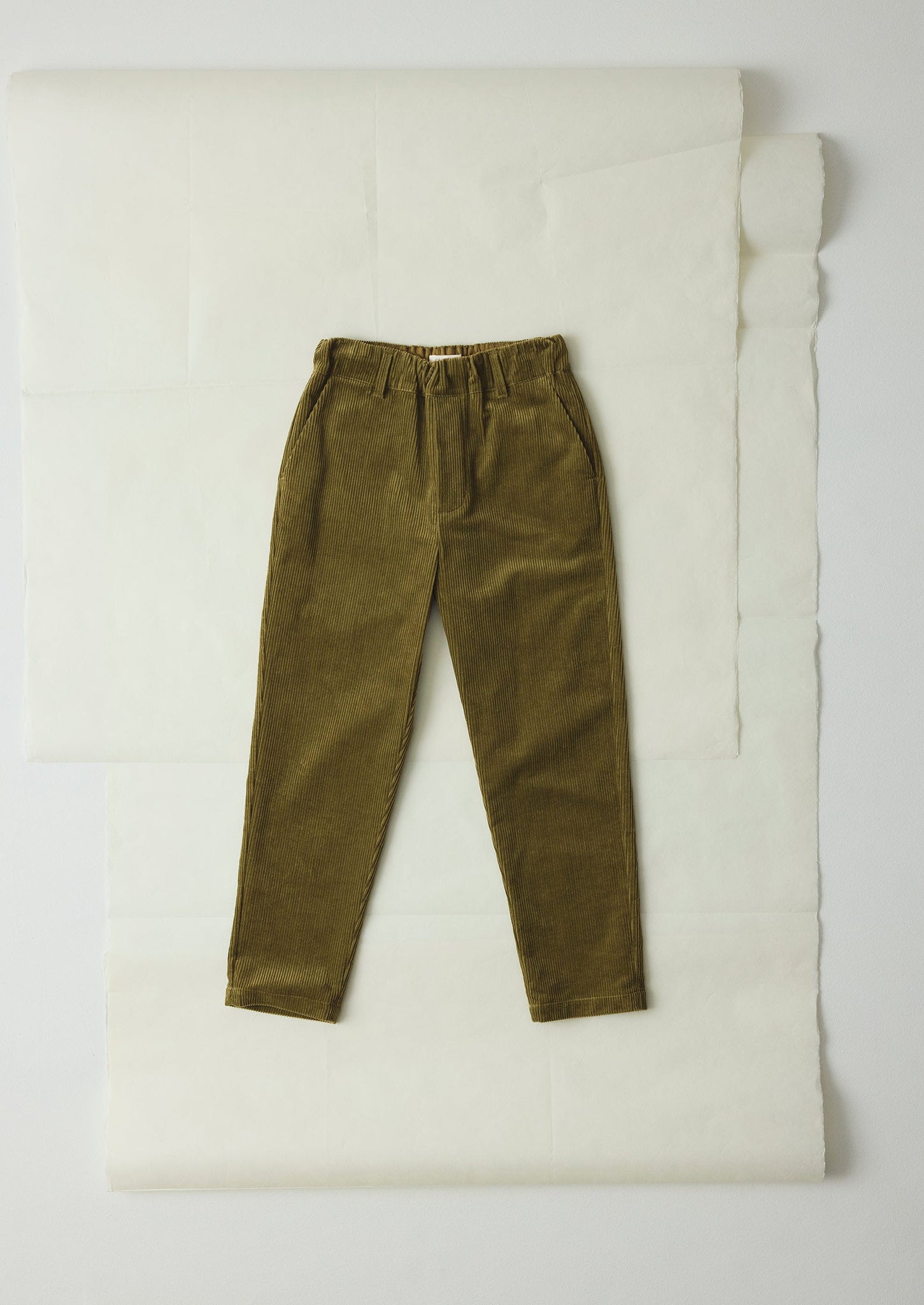 Gabi Organic Cord Pull On Trousers | Antique Olive