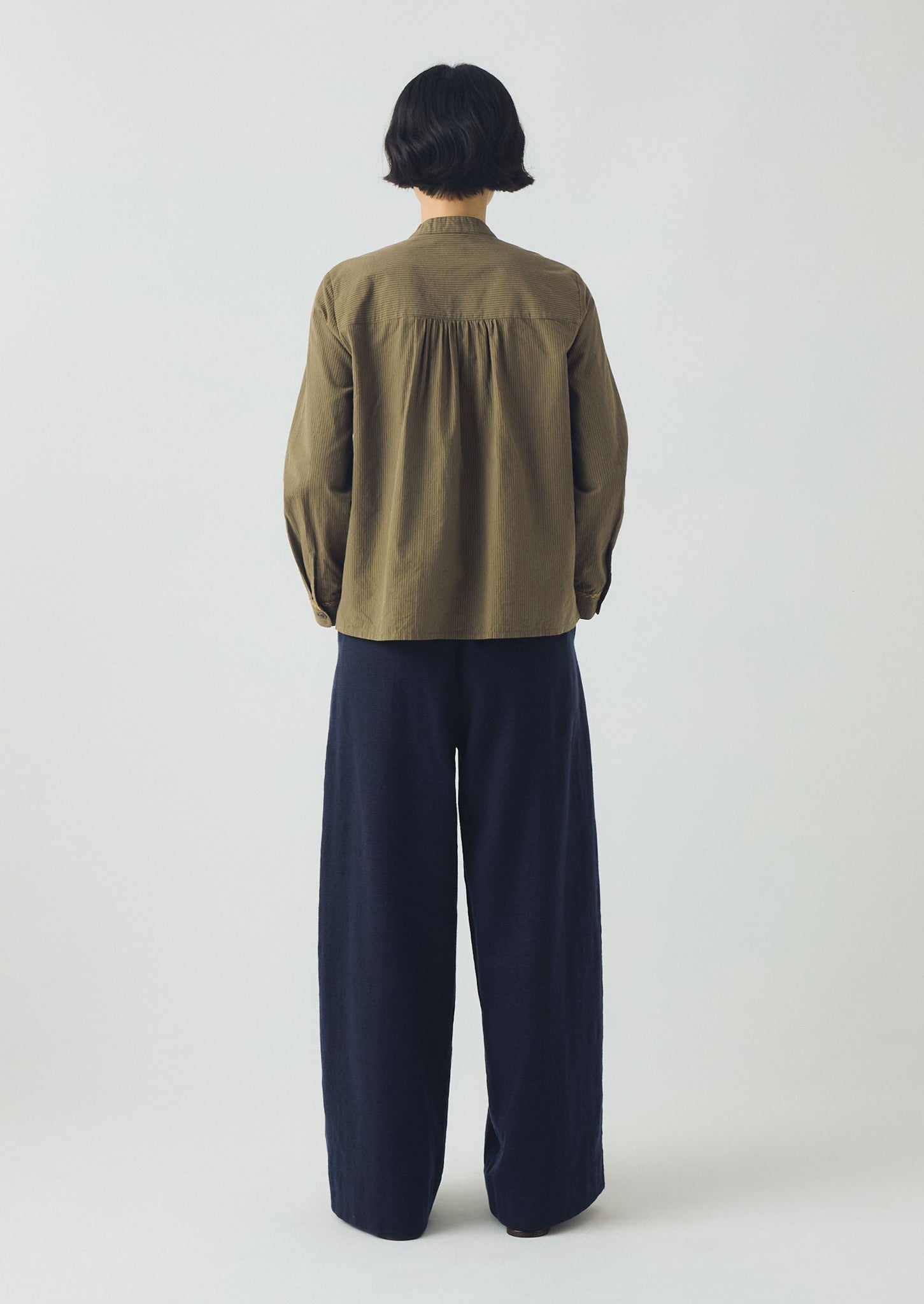 Corinne Cotton Wool Houndstooth Trousers | Dark Navy