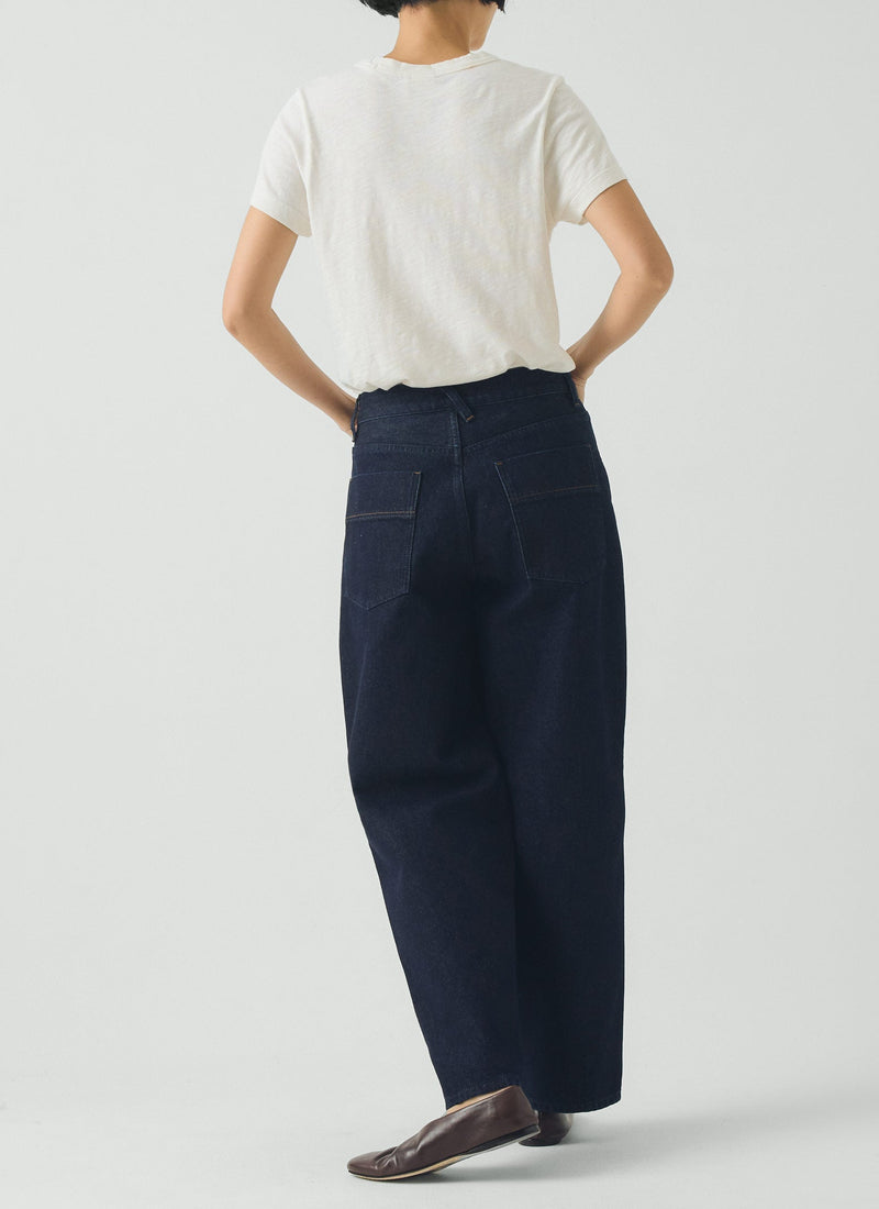 Indigo Denim Tapered Trousers | Indigo