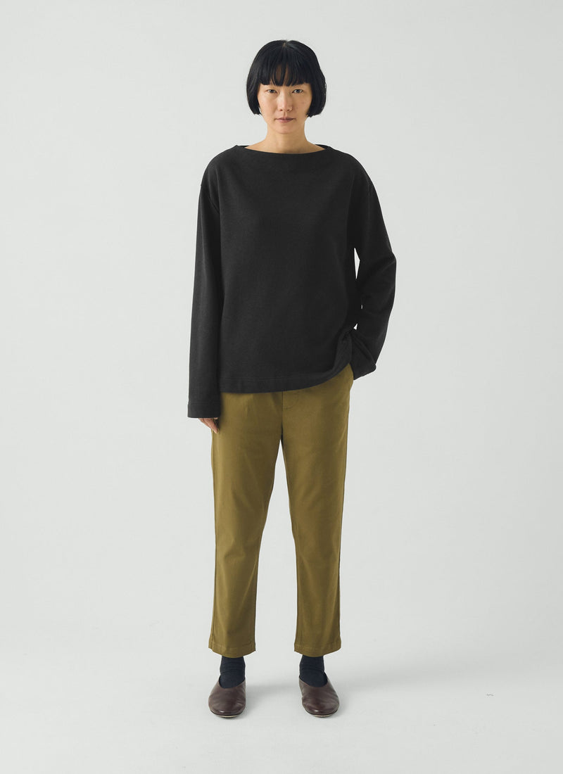 Gabi Cotton Pull On Trousers | Olive Leaf