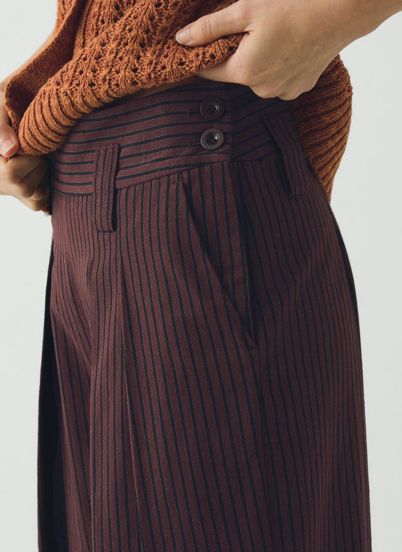Stripe Fisherman Cotton Trousers | Black/Multi