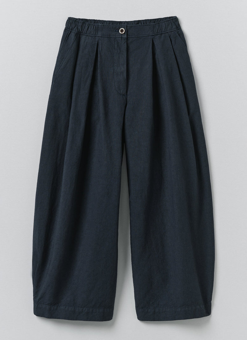 Carys Micro Houndstooth Wide Leg Trousers | Steel Blue