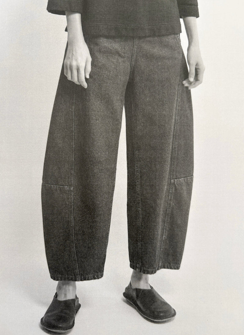 Twisted Seam Cotton Linen Denim Trousers | Indigo