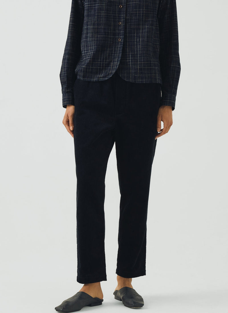 Gabi Cord Pull On Trousers | Dark Navy