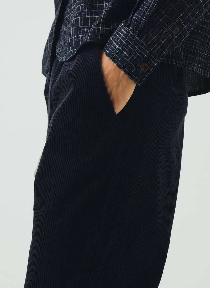 Gabi Cord Pull On Trousers | Dark Navy