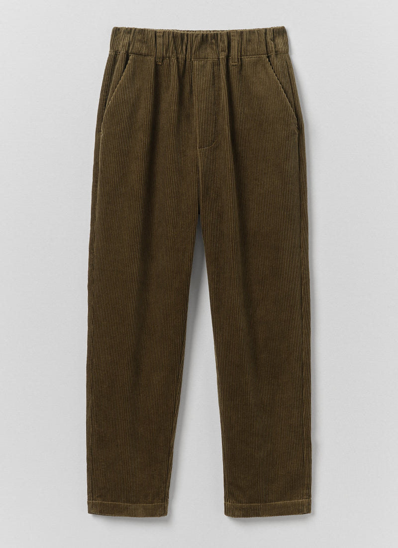 Gabi Cord Pull On Trousers | Bronze Green