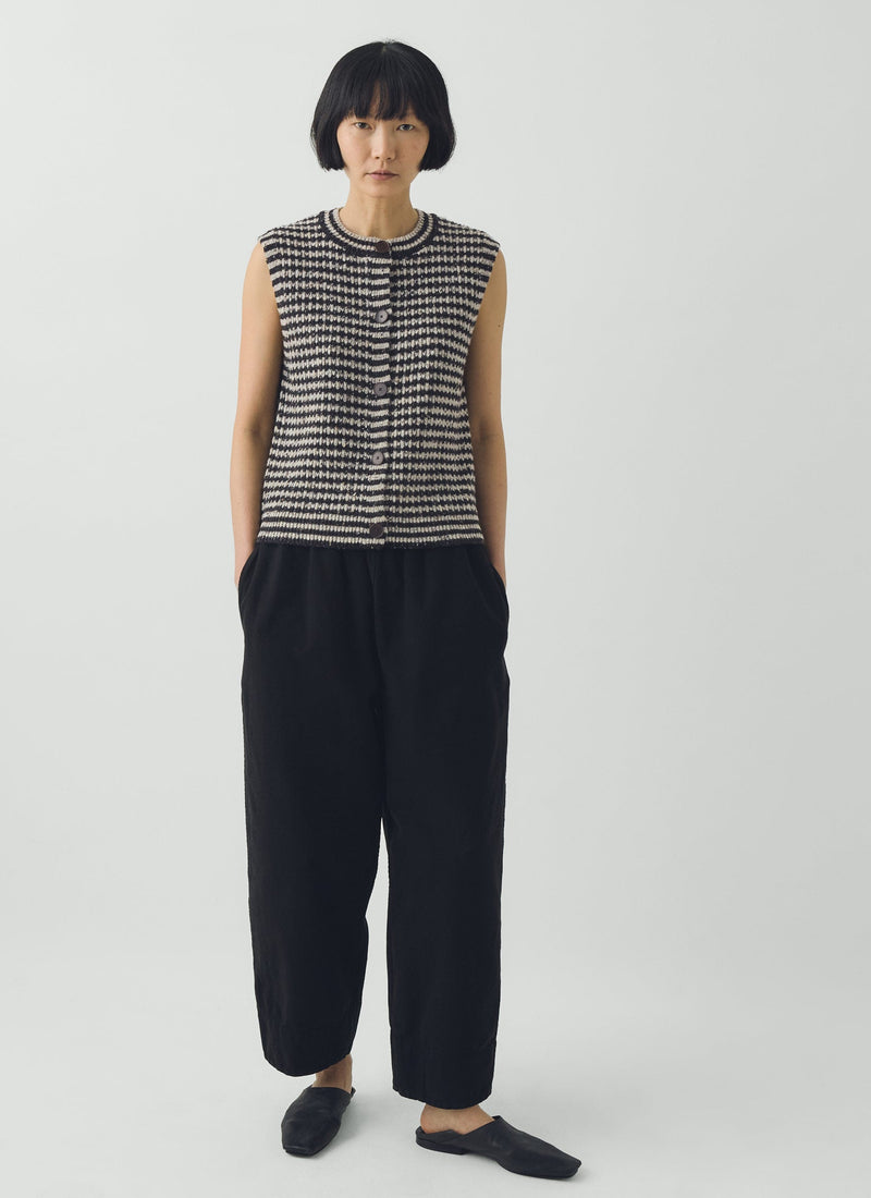 Sculpted Leg Brushed Cotton Canvas Trousers | Black