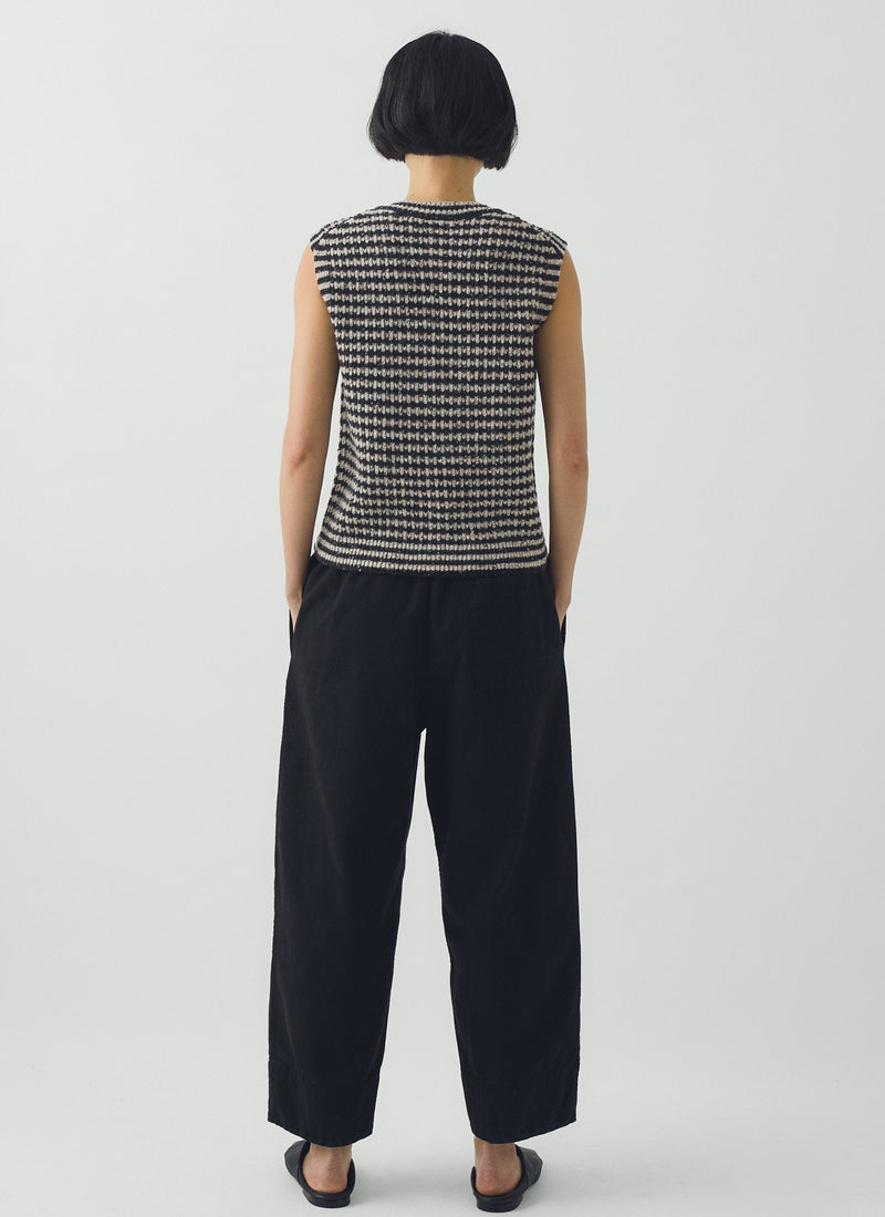 Sculpted Leg Brushed Cotton Canvas Trousers | Black