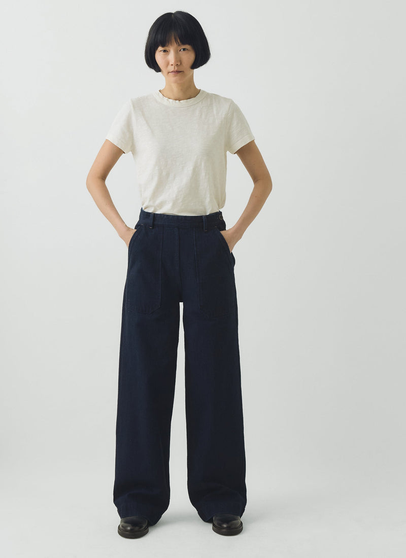 Annie Japanese Indigo Denim Full Length Trousers | Indigo
