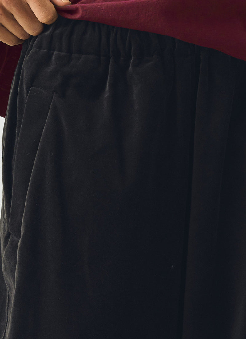 Cotton Velvet Pull On Trousers | Brown Slate