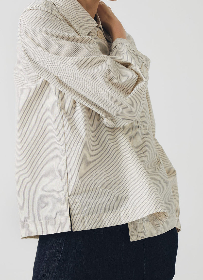 Baya Patch Pocket Stripe Cotton Shirt | Sunwashed Blue