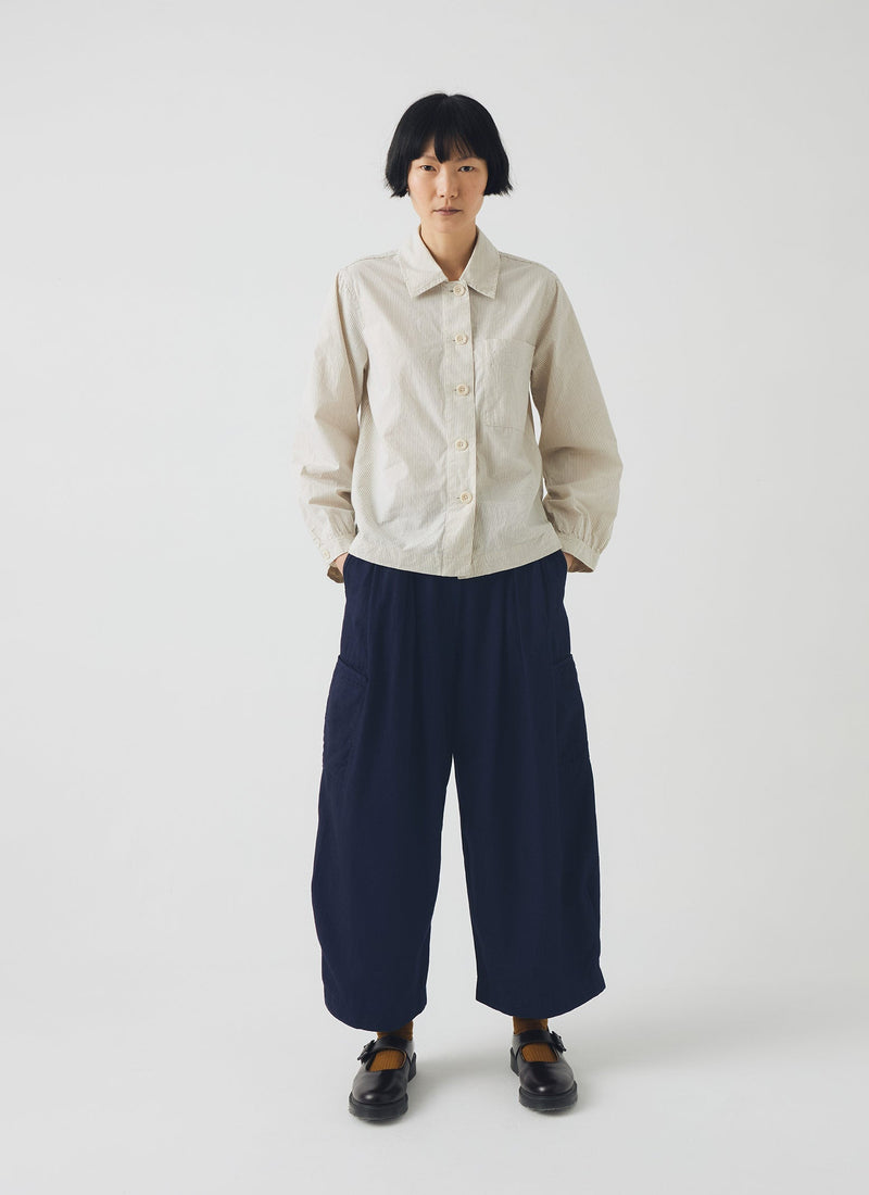 Baya Patch Pocket Stripe Cotton Shirt | Sunwashed Blue