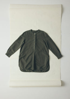 Elena Cotton Linen Tunic Shirt | Dusted Khaki