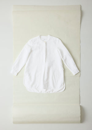 Elena Cotton Linen Tunic Shirt | Paper White