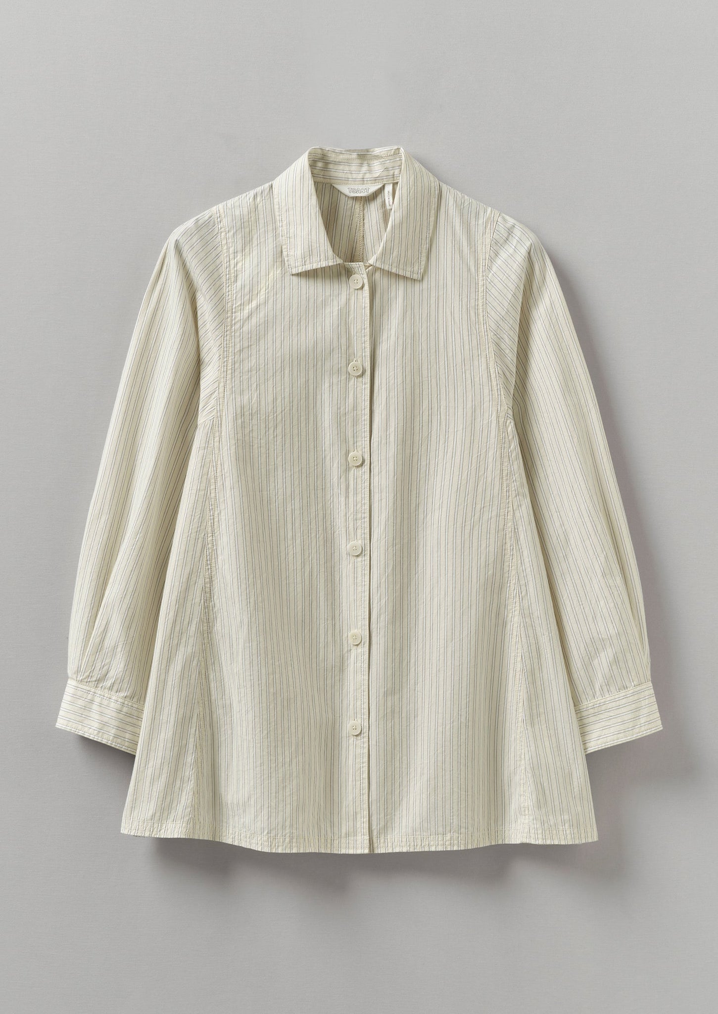 Dash Stripe Cotton Shirt Ivory Golden Olive TOAST