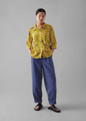 Collector Print Crepe Shirt | Golden Ochre