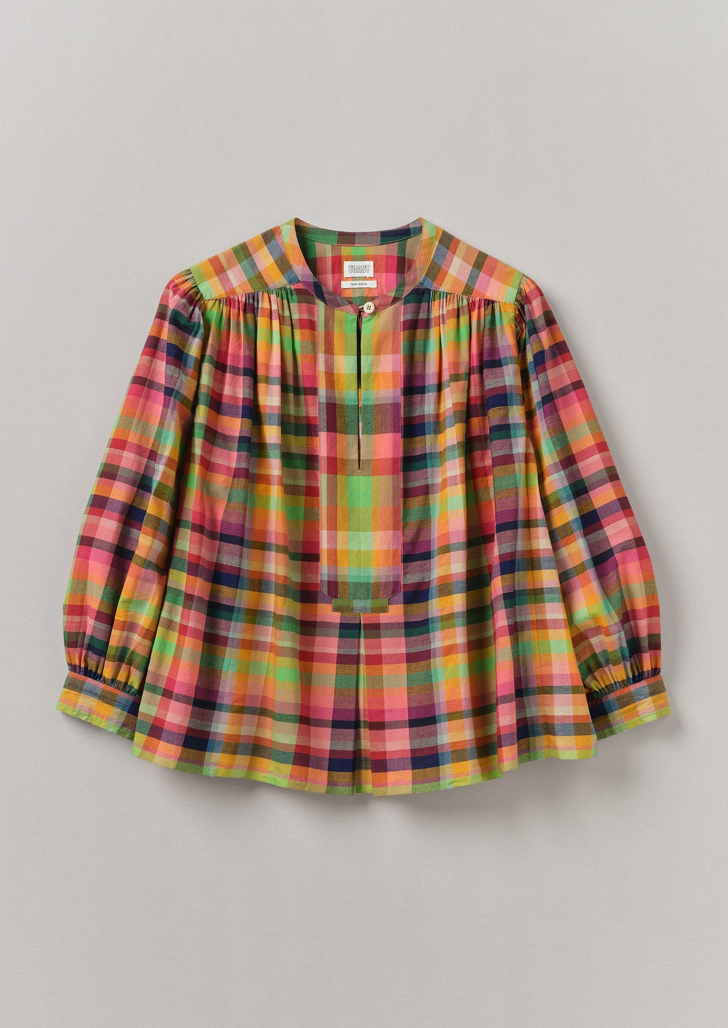 Check Hand Woven Mulmul Shirt | Bright/Multi