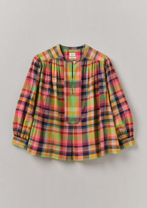 Check Hand Woven Mulmul Shirt | Bright/Multi