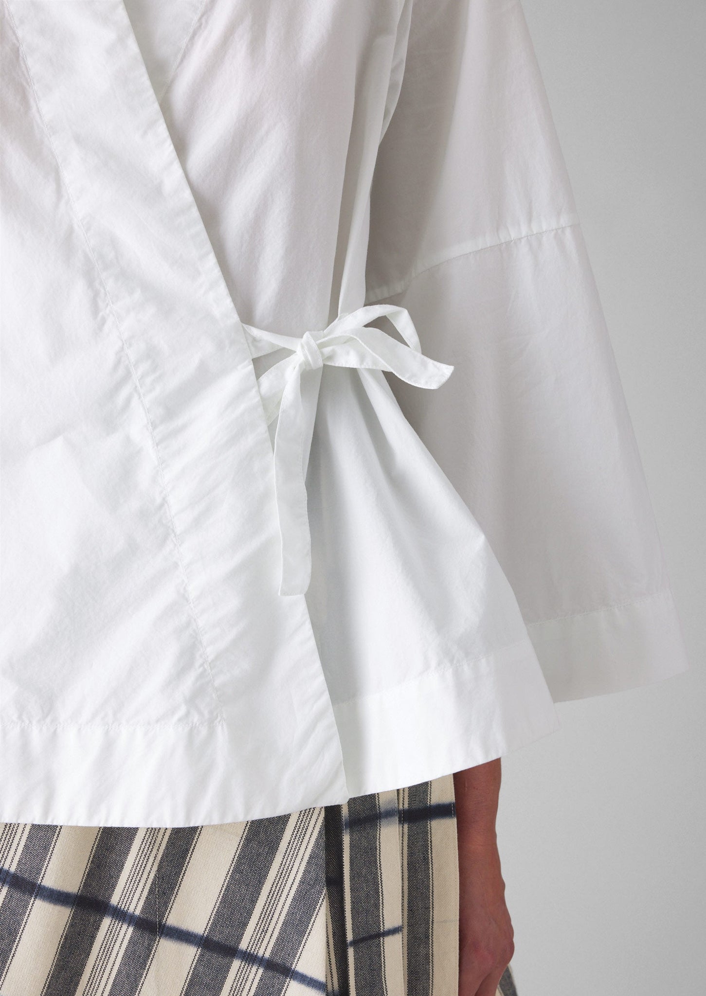 Cotton Poplin Wrap Shirt | Paper White