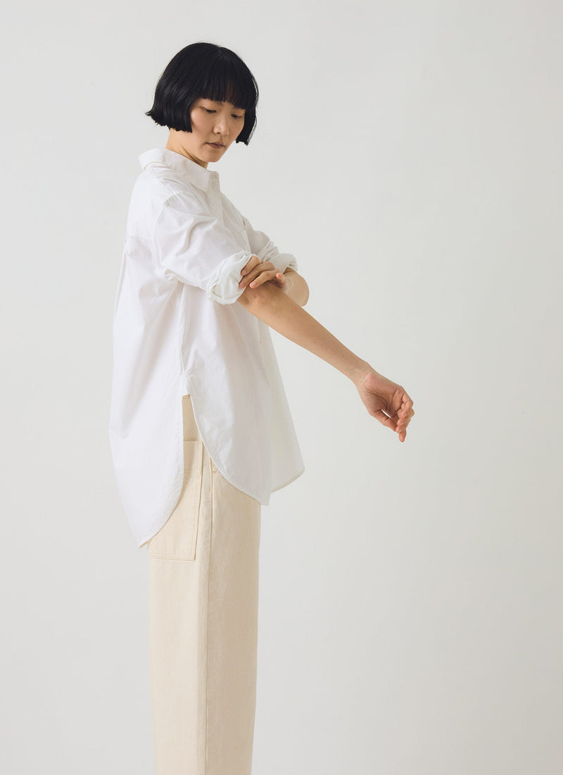 Cotton Oxford Oversized Long Shirt | White