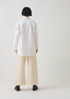 Cotton Oxford Oversized Long Shirt | White
