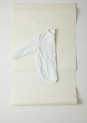 Cotton Oxford Oversized Long Shirt | White