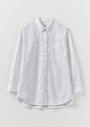 Cotton Oxford Oversized Long Shirt | White