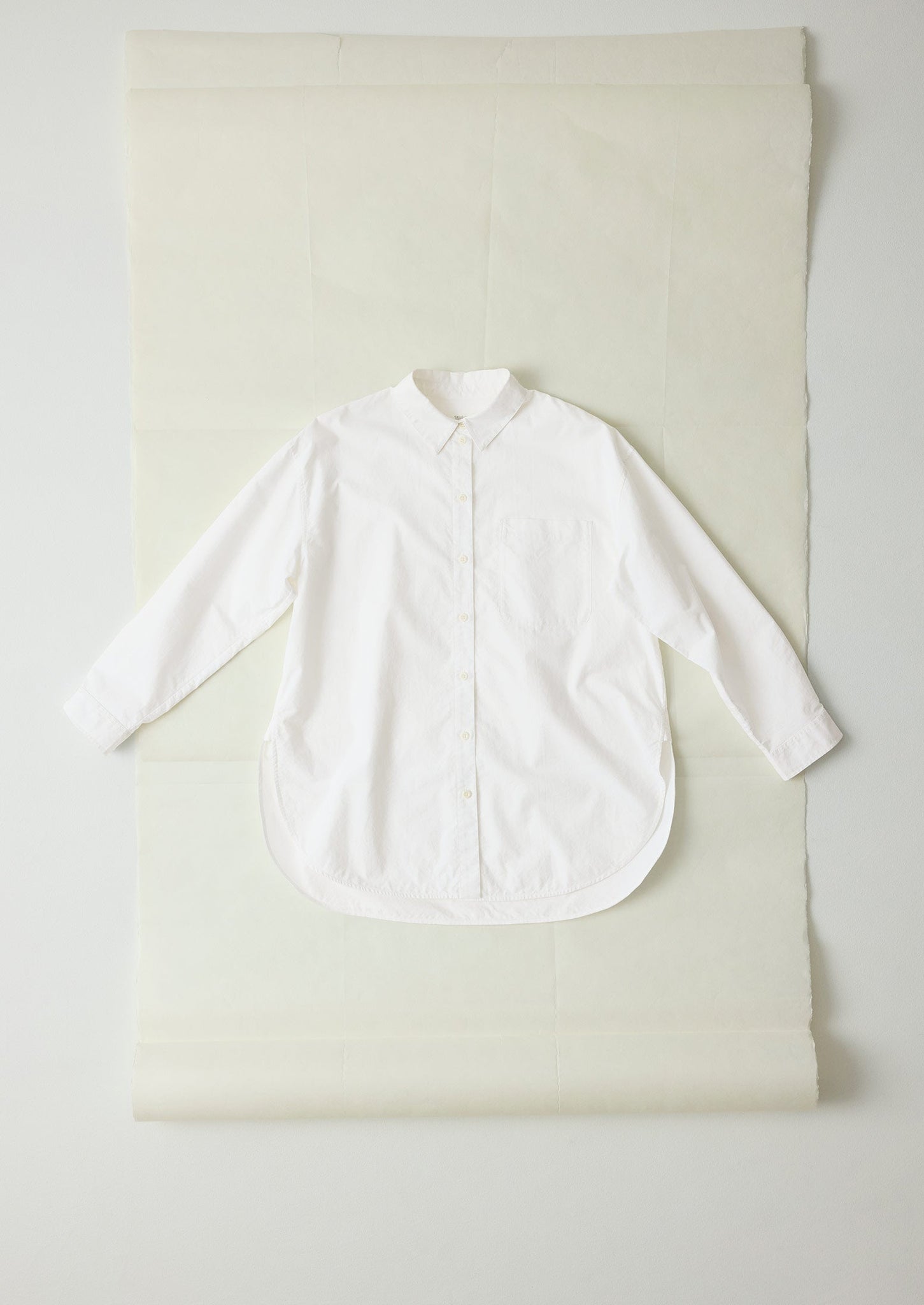 Cotton Oxford Oversized Long Shirt | White