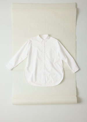 Cotton Oxford Oversized Long Shirt | White