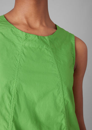 Panelled Cotton Poplin Top | Lawn Green
