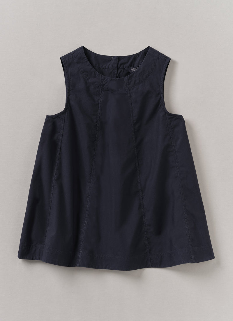 Panelled Cotton Poplin Top | Ink