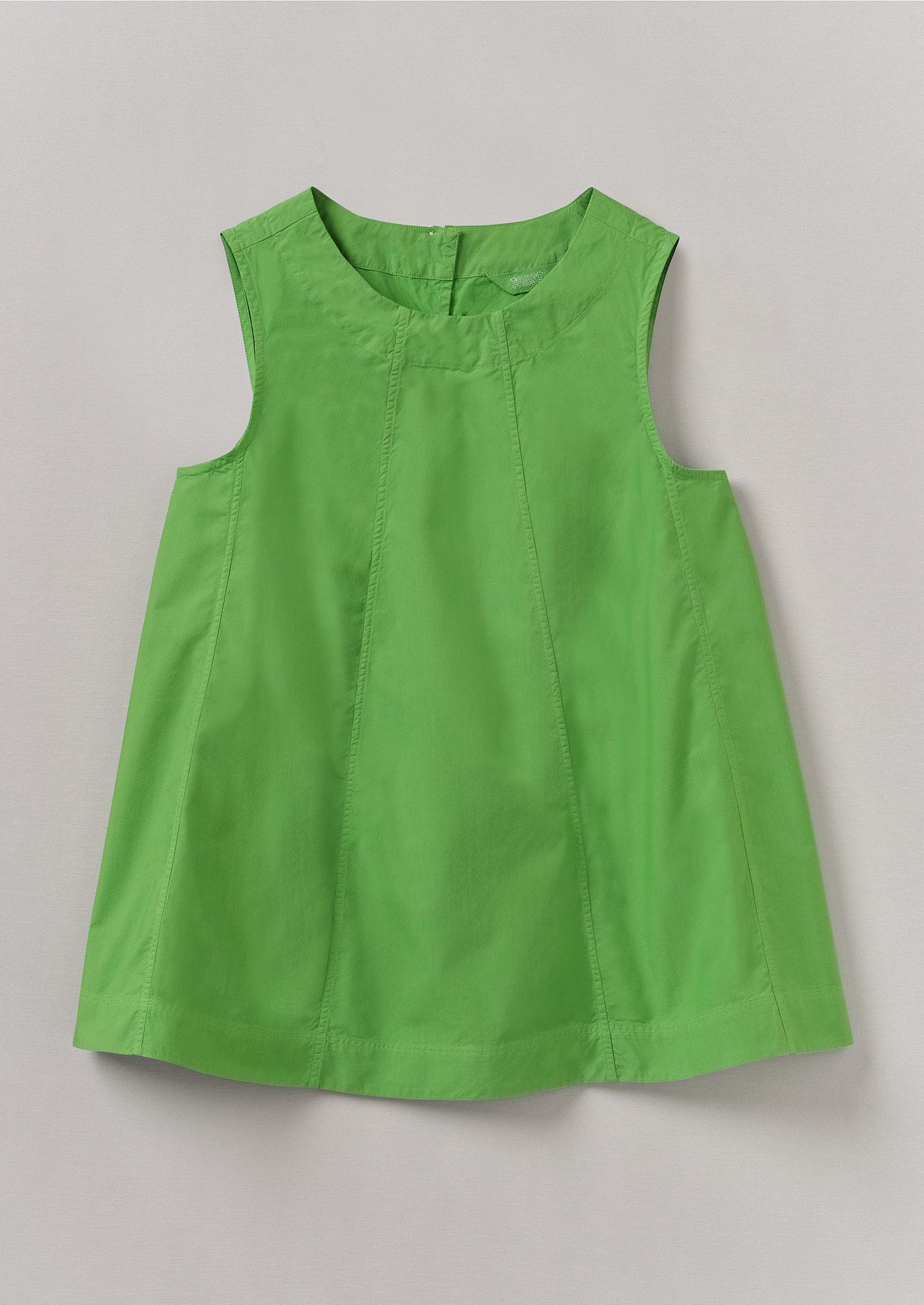 Panelled Cotton Poplin Top | Lawn Green