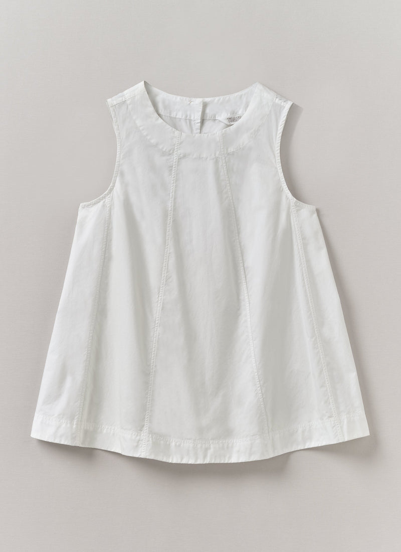 Panelled Cotton Poplin Top | Paper White
