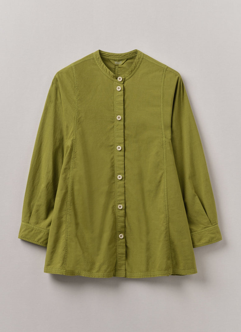 Raised Stripe Cotton Poplin Shirt | Pea Shoot