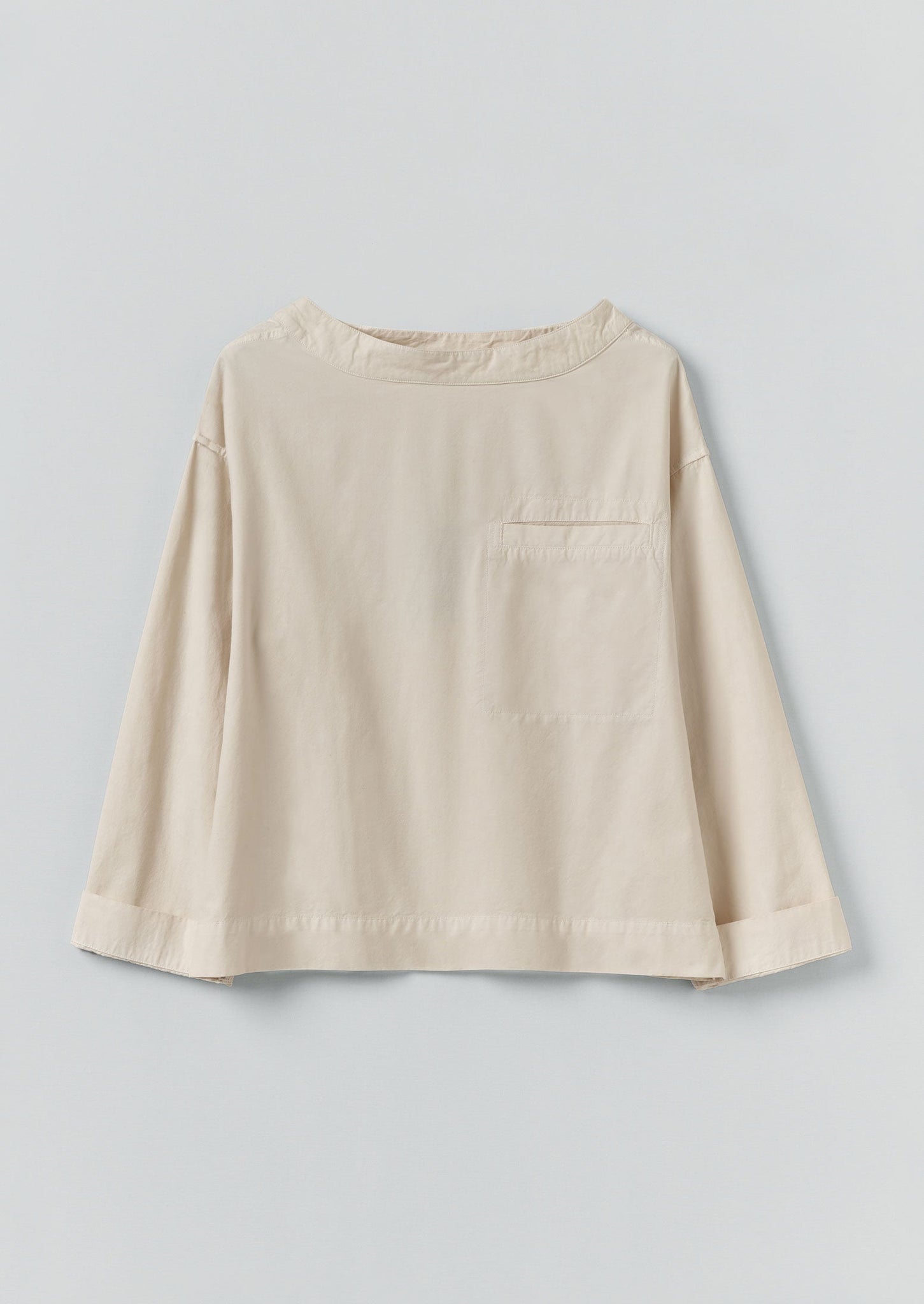Cotton Linen Poplin Smock Top | Raw Linen