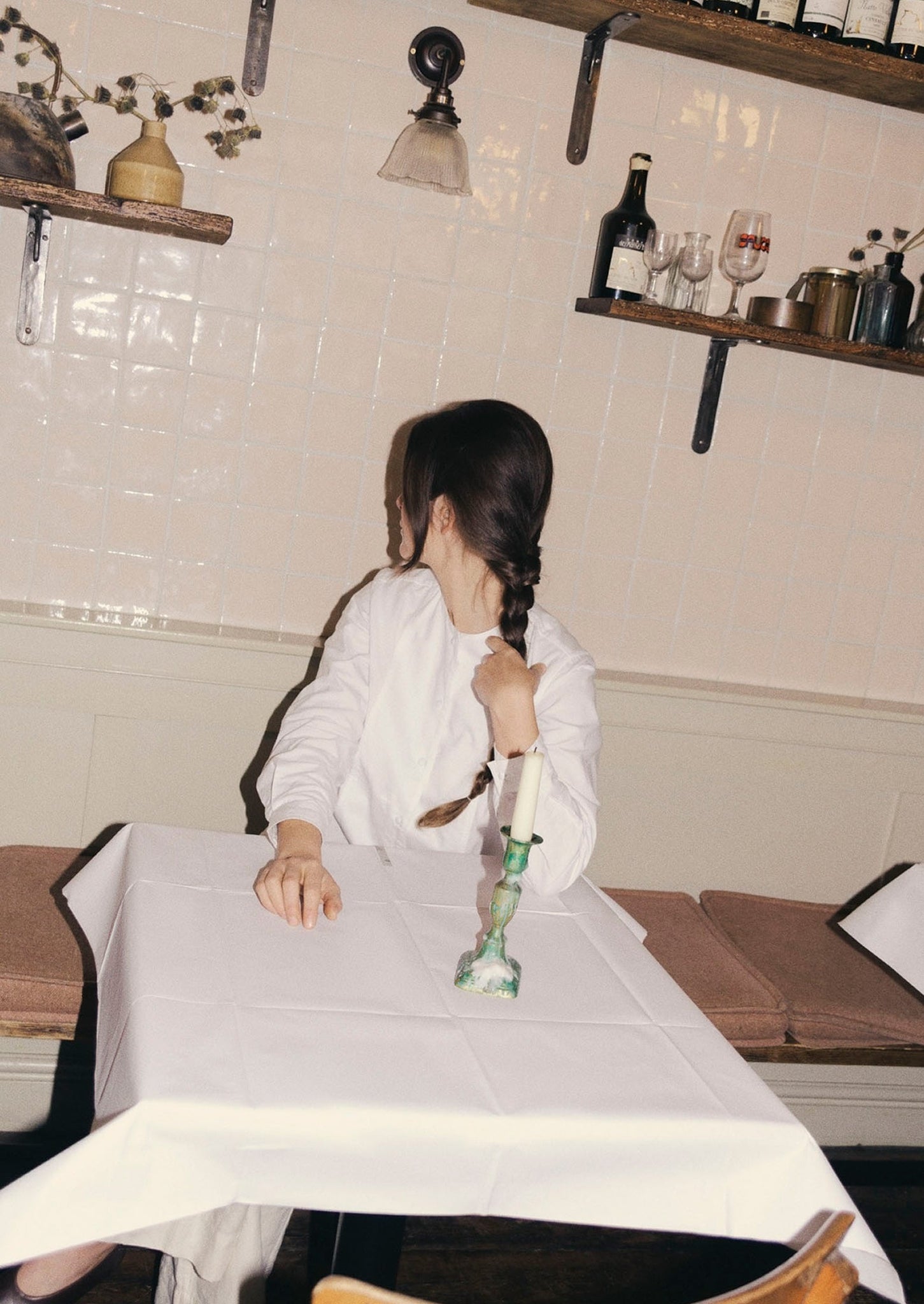 Round Neck Cotton Oxford Shirt | Paper White