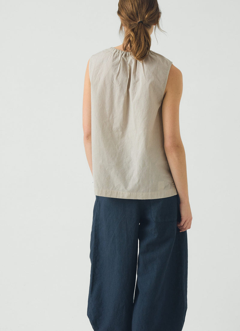 Mini Stripe Cotton Top | Sunwashed Blue