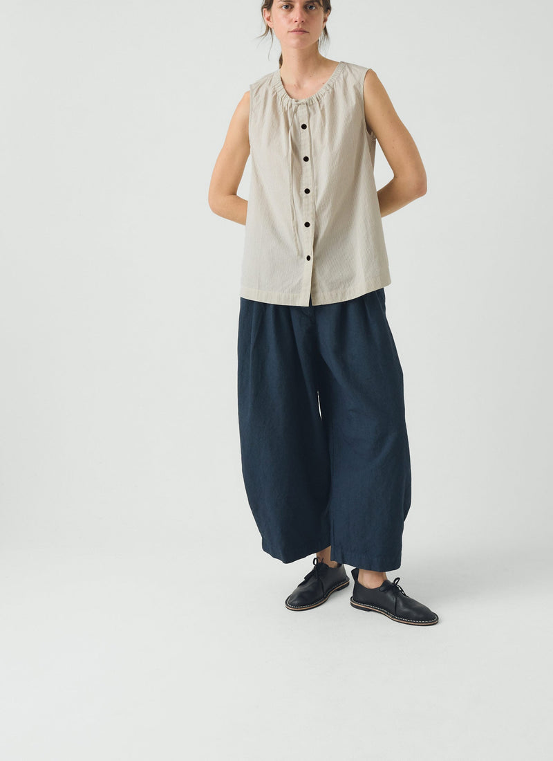 Mini Stripe Cotton Top | Sunwashed Blue