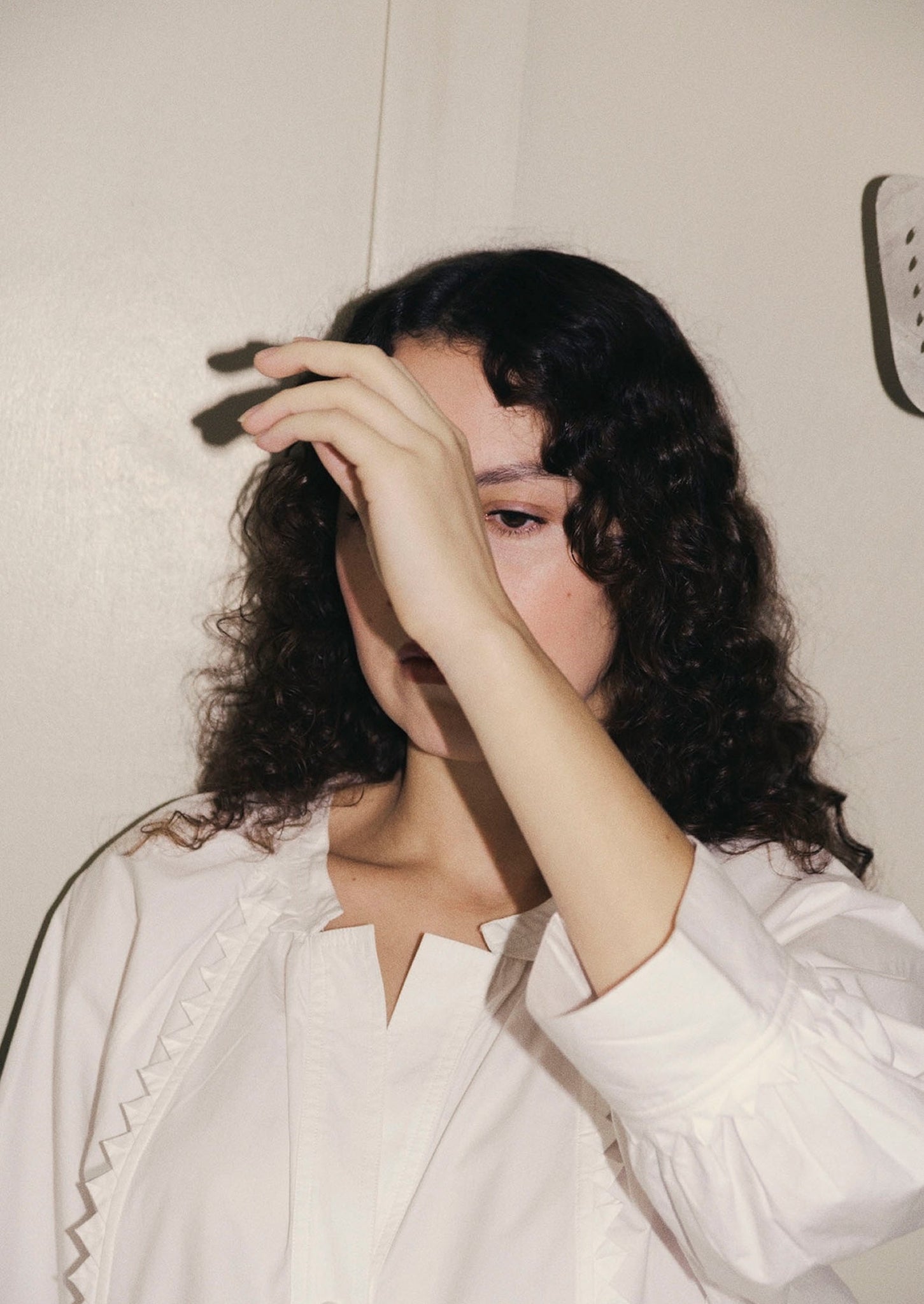 Crockery Edge Cotton Poplin Top | Paper White