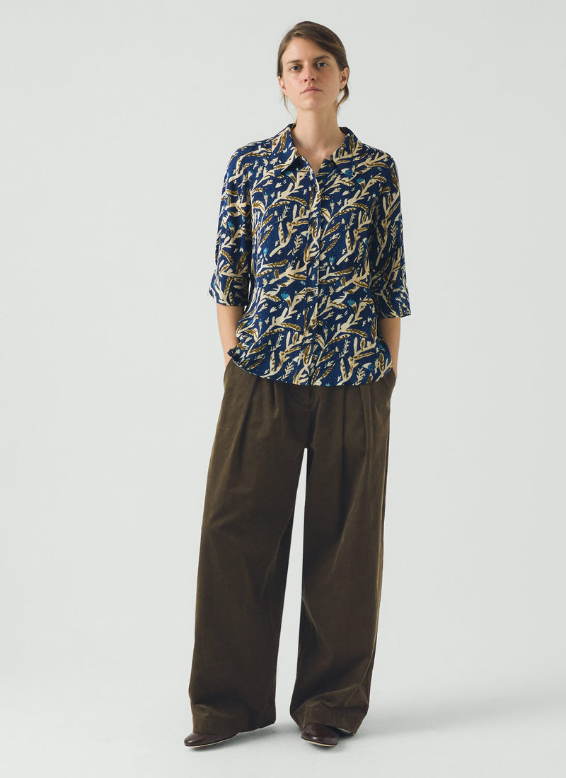 Gia Herb Print Shirt | Brilliant Blue