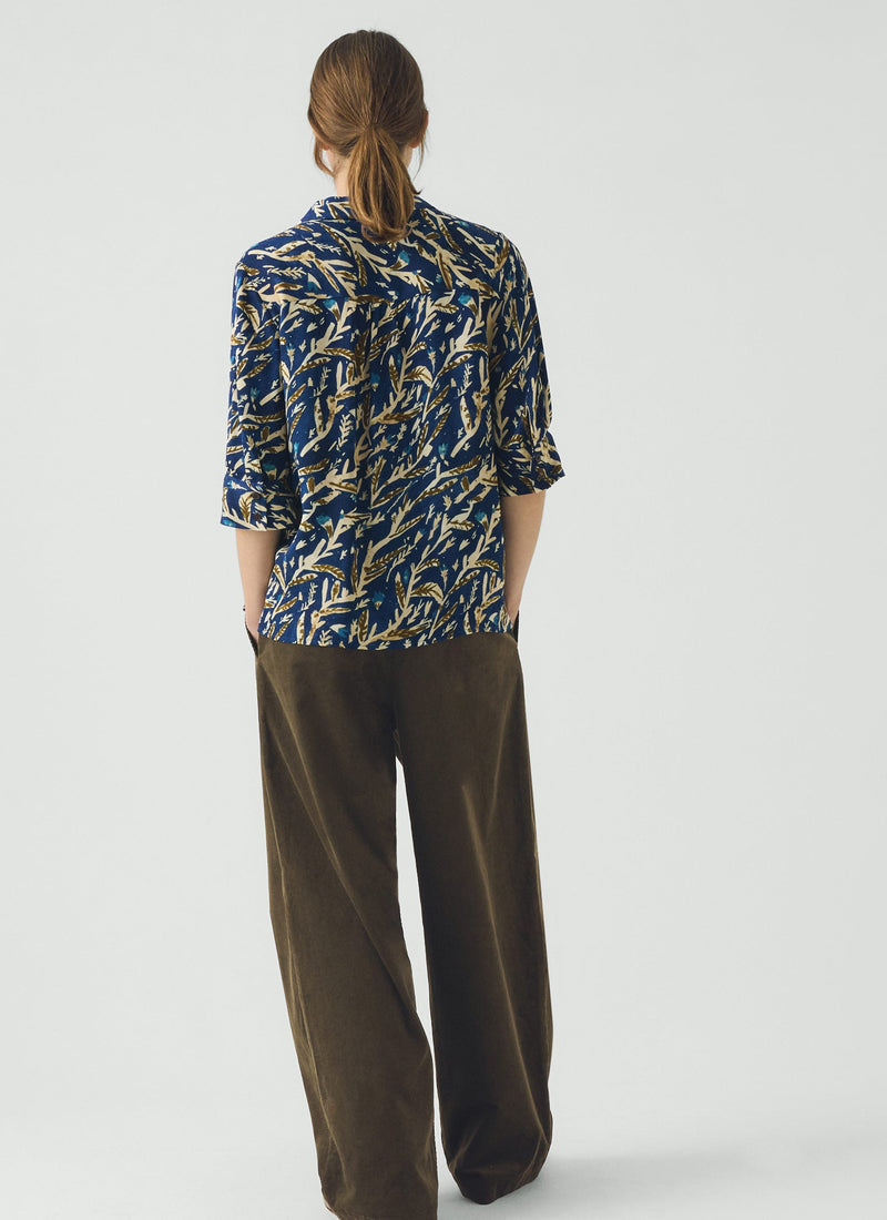 Gia Herb Print Shirt | Brilliant Blue