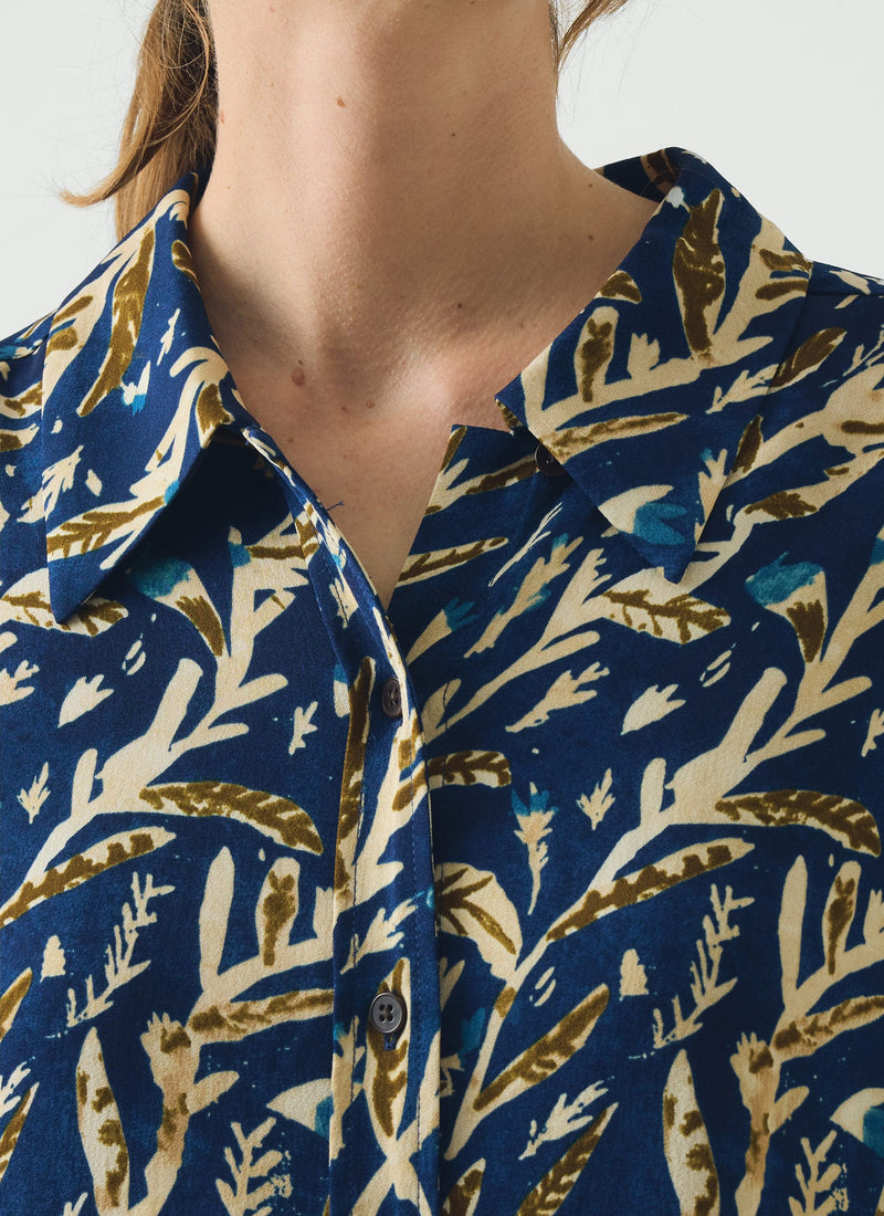 Gia Herb Print Shirt | Brilliant Blue