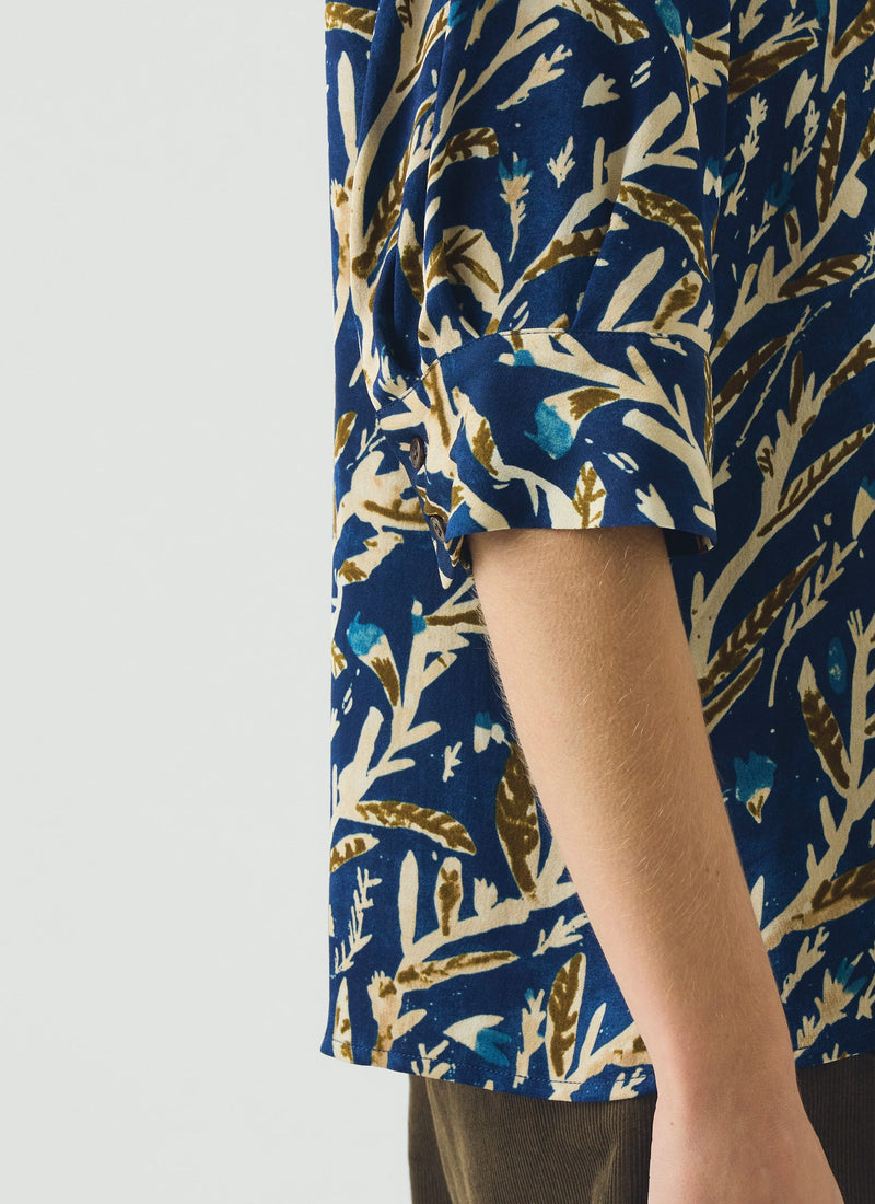 Gia Herb Print Shirt | Brilliant Blue